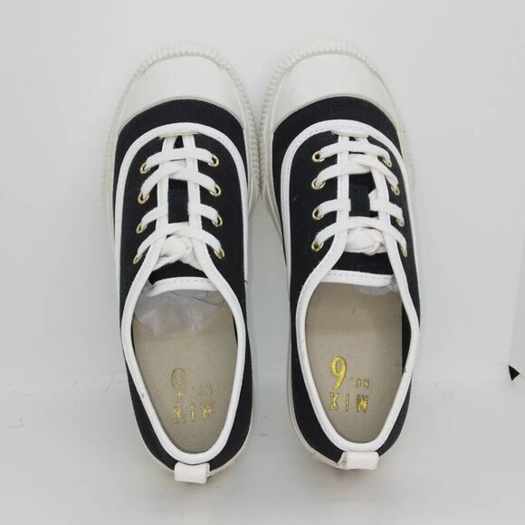 MIX NO. 6 Designer Women's Pre-owned Black/White Lace-up Sneakers - sz. 7 1/2M - Picture 3 of 6